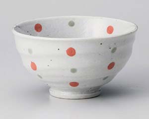 【まとめ買い10個セット品】和食器 テ372-138 赤水玉手造茶碗【キャンセル/返品不可】【メイチョー】