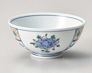 【まとめ買い10個セット品】和食器 ウ368-018 染錦間取 飯碗【キャンセル/返品不可】【メイチョー】