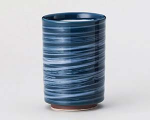 【まとめ買い10個セット品】和食器 ト381-418 紺釉白刷毛切立湯呑【キャンセル/返品不可】【メイチョー】
