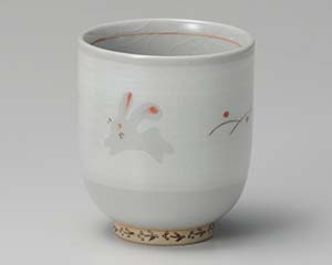 【まとめ買い10個セット品】和食器 ア386-228 粉引ウサギ湯呑(小)【キャンセル/返品不可】【メイチョー】