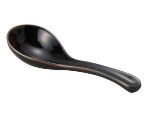 【まとめ買い10個セット品】和食器 ス413-038 柚子天目 小レンゲ【キャンセル/返品不可】【メイチョー】