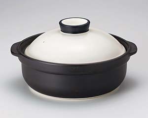 【まとめ買い10個セット品】和食器 コ404-268 宴白/黒7号鍋【キャンセル/返品不可】【メイチョー】