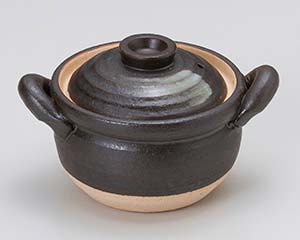 和食器 ス408-158 黒陶刷毛目4号多用深鍋【メイチョー】