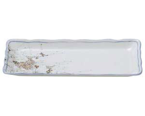 【まとめ買い10個セット品】和食器 オ442-458 古染錦春日野 波型突出皿【キャンセル/返品不可】【メイチョー】