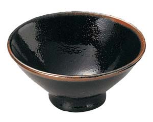 和食器 ユ438-358 柚子天目 中平【メイチョー】