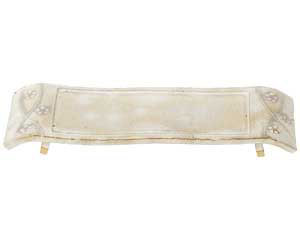 和食器 ミ170-038 手造り粉引華紋(土物)弓型11.0長角皿【メイチョー】