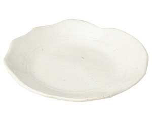 【まとめ買い10個セット品】和食器 ミ214-158 手造りモダン粉引(土物)花形5.5皿【キャンセル/返品不可】【メイチョー】