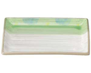 【まとめ買い10個セット品】和食器 ミ150-058 新緑 長角9.0皿【キャンセル/返品不可】【メイチョー】