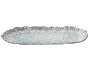 【まとめ買い10個セット品】和食器 ス447-138 青釉 細舟型皿【キャンセル/返品不可】【メイチョー】