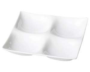 【まとめ買い10個セット品】 カ512-178 白磁四ツ切皿【キャンセル/返品不可】【メイチョー】