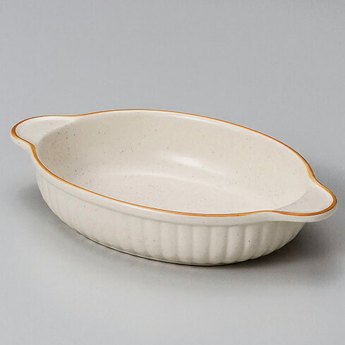 【まとめ買い10個セット品】 ス604-178 オレンジライン小判グラタン【キャンセル/返品不可】【メイチョー】