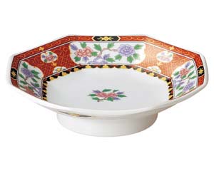 【まとめ買い10個セット品】 ト667-098 紅華祥 八角皿【キャンセル/返品不可】【メイチョー】