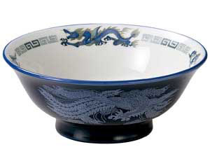  ホ672-068 ルリ白竜 7.0反高台丼