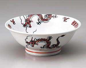 【まとめ買い10個セット品】 ホ676-258 おどり竜(赤)6.5反高台丼【キャンセル/返品不可】【メイチョー】