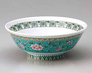 【まとめ買い10個セット品】 ヤ676-098 錦牡丹6.8高台丼(グリーン)【キャンセル/返品不可】【メイチョー】