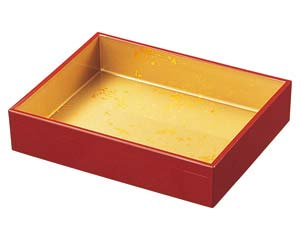 【まとめ買い10個セット品】 エ718-138 [A](大)長角盛箱 朱内色紙金箔[S・H塗]【キャンセル/返品不可】【メイチョー】