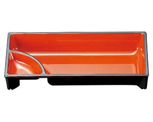 【まとめ買い10個セット品】 エ699-328 [A]長手タレ付鉢 朱天黒【キャンセル/返品不可】【メイチョー】