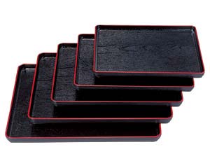 【まとめ買い10個セット品】 ヌ708-508 [A]大寿木目盆 黒天朱尺4【キャンセル/返品不可】【メイチョー】