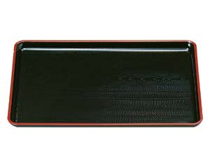 【まとめ買い10個セット品】 エ710-268 [A]一休木目盆 黒天朱 尺2寸【キャンセル/返品不可】【メイチョー】