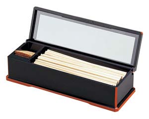 【まとめ買い10個セット品】 エ729-278 [A]ニュー箸箱 黒渕朱(楊子入付)【キャンセル/返品不可】【メイチョー】
