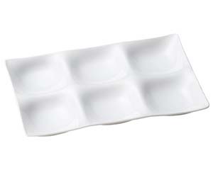 【まとめ買い10個セット品】 エ716-048 [A]シックスホールプレート 陶磁器調白[S・H塗]【キャンセル/返品不可】【メイチョー】