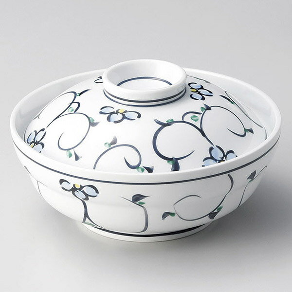 和食器 ロ104-098 上絵唐草花 蓋向【メイチョー】