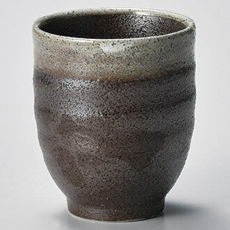 【まとめ買い10個セット品】和食器 ネ383-348 渕白ブラウン湯呑 大【メイチョー】