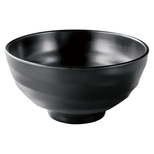 和食器 ヌ724-268 [M]ロクロ目ひねり面鉢 黒マットφ18.9【メイチョー】