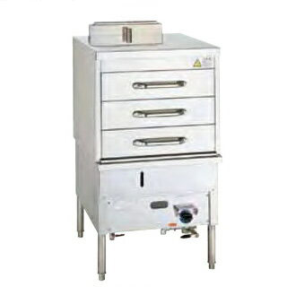 商品の仕様●寸法(mm)：605×765×1070●引出し：3杯●引出し有効寸法(mm)：480×560●製品質量(kg)：89●点火方式：圧電スパーク点火方式●立ち消え安全装置：熱電対方式立ち消え安全装置●給水方式：ボールタップ式自動給水●ガス接続口：RC1/2B●給水接続口：15A●排水接続口：25A●ガス消費量：(14.5kW) LPガス1.0kg/h●茶碗蒸し(引出し1杯当り)：約30個/約20分※商品画像はイメージです。複数掲載写真も、商品は単品販売です。予めご了承下さい。※商品の外観写真は、製造時期により、実物とは細部が異なる場合がございます。予めご了承下さい。※色違い、寸法違いなども商品画像には含まれている事がございますが、全て別売です。ご購入の際は、必ず商品名及び商品の仕様内容をご確認下さい。※原則弊社では、お客様都合（※色違い、寸法違い、イメージ違い等）での返品交換はお断りしております。ご注文の際は、予めご了承下さい。●寸法(mm)：605×765×1070●引出し：3杯●引出し有効寸法(mm)：480×560●製品質量(kg)：89●点火方式：圧電スパーク点火方式●立ち消え安全装置：熱電対方式立ち消え安全装置●給水方式：ボールタップ式自動給水●ガス接続口：RC1/2B●給水接続口：15A●排水接続口：25A●ガス消費量：(14.5kW) LPガス1.0kg/h●茶碗蒸し(引出し1杯当り)：約30個/約20分●寸法(mm)：605×765×1070●引出し：3杯●引出し有効寸法(mm)：480×560●製品質量(kg)：89●点火方式：圧電スパーク点火方式●立ち消え安全装置：熱電対方式立ち消え安全装置●給水方式：ボールタップ式自動給水●ガス接続口：RC1/2B●給水接続口：15A●排水接続口：25A●ガス消費量：(14.5kW) LPガス1.0kg/h●茶碗蒸し(引出し1杯当り)：約30個/約20分【2018PO】　---------------------------------------------------------------------------こちらの商品は、ご注文後1週間以内に配送の日程についてのご連絡を致します。ご不在、弊社からの連絡メールの不達などでご連絡がとれないお客様のご注文に関しては一旦キャンセルとさせて頂き再度ご相談させて頂くこともございます。また、銀行振込を選ばれたご注文で1週間以内にご入金がない場合、一旦キャンセルとさせて頂きますのであらかじめご了承ください。---------------------------------------------------------------------------引出し式スチームボックス 蒸し器 SBS-2 605×765×1070mm 12A・13A(都市ガス)【191-0239116-001】