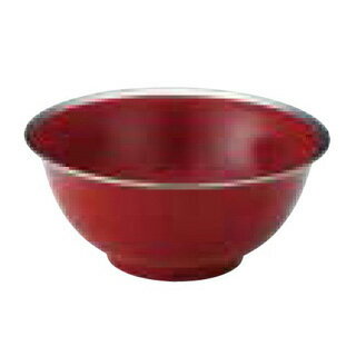 メタル丼 Jr. 18cm 渕磨きタイプJr. ステンレス　赤【メイチョー】