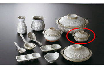 和食器 花三島 6号鍋 37V447-01 まごころ第37集 【キャンセル/返品不可】【メイチョー】