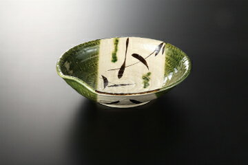 和食器 錆笹織部 片押盛鉢 37K264-02 まごころ第37集 【キャンセル/返品不可】【メイチョー】