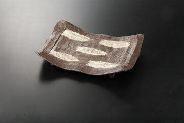 和食器 炭化土白刷毛目 尺二盛皿 37K244-07 まごころ第37集 【キャンセル/返品不可】【メイチョー】