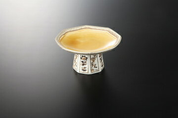 和食器 琥珀流し 八角高台皿 37K078-18 まごころ第37集 【キャンセル/返品不可】【メイチョー】