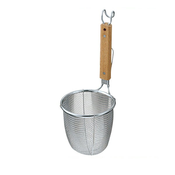 【まとめ買い10個セット品】 TSステンレス　ラーメン専用パワーてぼ　丸底　(引掛付) 10125　(8メッシュ)【メイチョー】