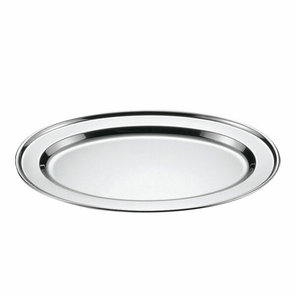 18-0　巻渕小判皿　16吋 92116【焼肉屋 皿 調理 食器 小判皿 ステンレス 洋食皿 器 お皿 丈夫】【メイチョー】