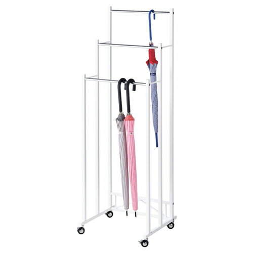 【まとめ買い10個セット品】 3段傘掛け ホワイト W45cm 61-100-1-1 【メーカー直送/代金引換決済不可】【店舗什器 パネル 壁面 ワゴン レジカウンター 店舗備品】【メイチョー】