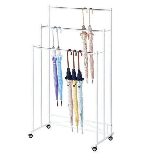 3-Tier Umbrella Rack, White, W75cm, 61-100-1-2 【Store Fixtures, Hanger Rack, Clothing Accessories Hanger Rack, 3-Tier Umbrella Rack, White】 【Meicho】