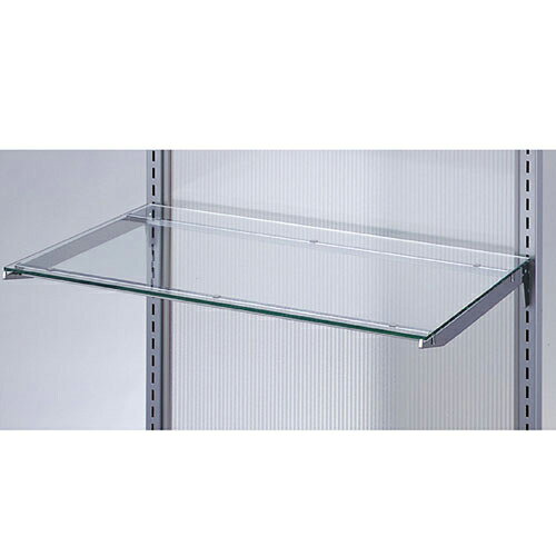 ガラス棚セットW60cm インハングタイプ 8mm厚 D20cm 61-36-10-2 【システム什器 システムオプション スリット式システムオプションW60cm ガラス棚セットW60cm インハングタイプ 8mm厚】【メイチョー】