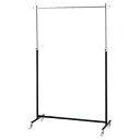シングルハンガー 黒 5台組 W90cmタイプ 5台 サイズ:W101×D41×H108~178cm 材質:スチール製 黒 耐荷重:40kg 61-98-2-2 【店舗什器 ハンガーラック シングルハンガーラック ハンガーラック 5台組 黒】【メイチョー】