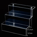 【まとめ買い10個セット品】3段ディスプレー 小 61-155-12-1 【 演出・ディスプレイ用品 アクセサリーディスプレイ ガラス・アクリル製 透明3段ディ...