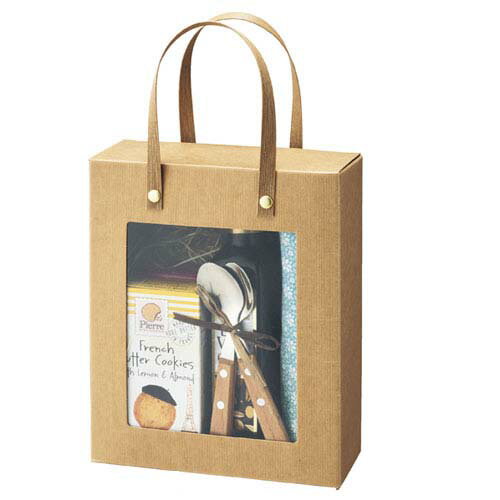 【まとめ買い10個セット品】シンプルクオリティ 窓付きハンドルボックス 18.5×8×23 10枚 61-548-3-3 【店舗什器 小物 ディスプレー ギフト...