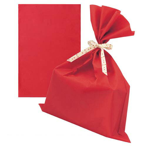 無地 梨地ギフトバッグ レッド 50×65 10枚 61-549-51-3 【店舗什器 小物 ディスプレー ギフト ラッピング 包装紙 袋 消耗品 店舗備品】【...