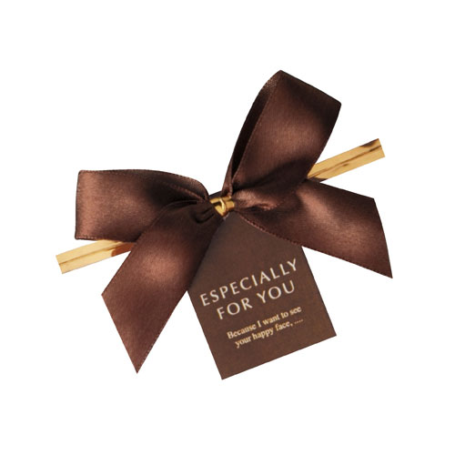 リボン付きワイヤータイ ブラウン リボン 10個 61-431-85-2 【店舗什器 小物 ディスプレー ギフト ラッピング 包装紙 袋 消耗品 店舗備品】【メ...