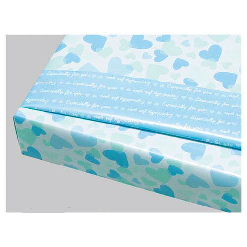 リバーシブル 半裁 スウィートハート ブルー 500枚 61-752-98-18 【店舗什器 小物 ディスプレー ギフト ラッピング 包装紙 袋 消耗品 店舗備...