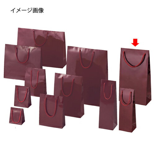 ブライトバッグ エンジ 20×10×36.5 50枚 61-314-3-19 【ラッピング用品 ラッピングシリーズ バレンタイン・イースター・入学 ブライトバッグ エンジシモジマ 紙袋 ツヤ有り】【店舗什器 小物 ディスプレー ギフト 包装紙 袋 消耗品 店舗備品】【メイチョー】