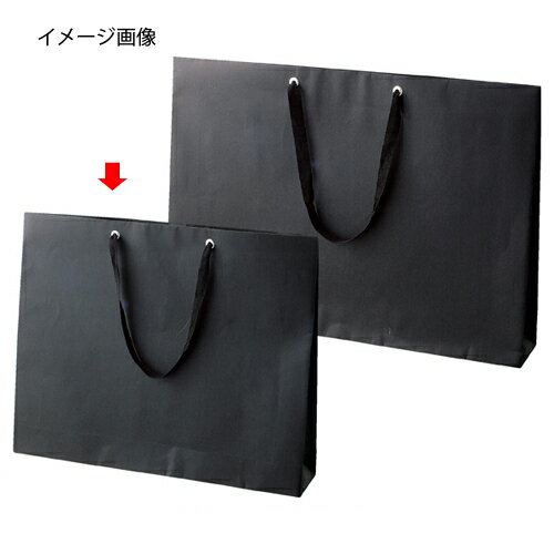 【まとめ買い10個セット品】 ショルダーバッグ ブラック 黒ひも 52×10×42 50枚【店舗什器 小物 ディスプレー ギフト ラッピング 包装紙 袋 消耗品 店舗備品】
