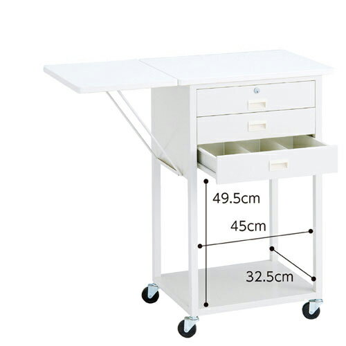 スチール製作業台 オープンタイプ 錠付き 白 61-146-7-1 【店舗運営用品 在庫場用品 作業台 スチール製..