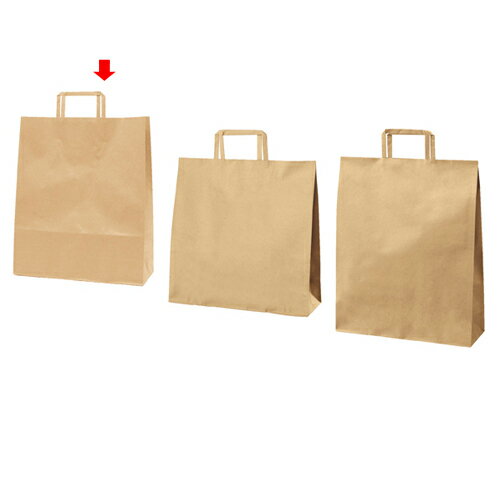 平ひも ローコストタイプ 茶無地 30×21×37 50枚 61-800-86-8 【店舗備品 包装紙 ラッピング 袋 ディスプレー店舗】【メイチョー】