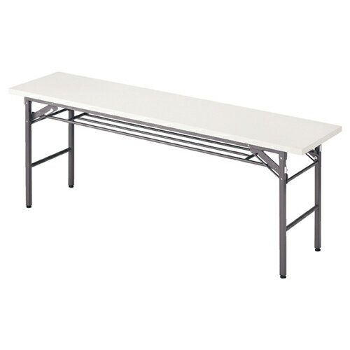 折りたたみテーブル W180cm 棚付き ホワイト D45cm 61-339-2-1 【オフィス家具 会議用テーブル 折り畳み式 会議用テーブル 折りたたみテーブル W180cm 棚付き ホワイト】店舗什器 ディスプレー マネキン 装飾品 販促用品 ハンガー ラッピング】【メイチョー】